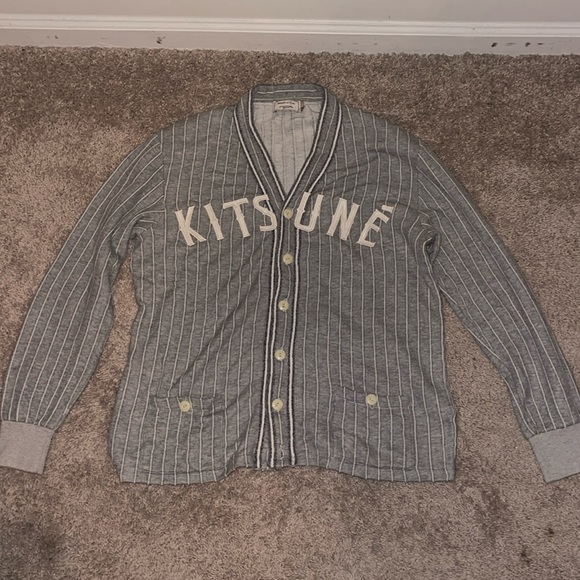 Maison Kitsune Striped Jersey Cardigan